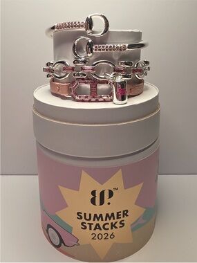 DIET COLA CHARM Pink and Silver Stackable Bracelets - Summer Stacks